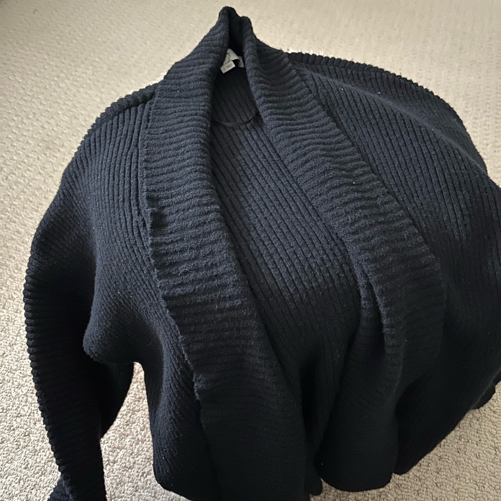 LOFT Black Ribbed Women's Cardigan
